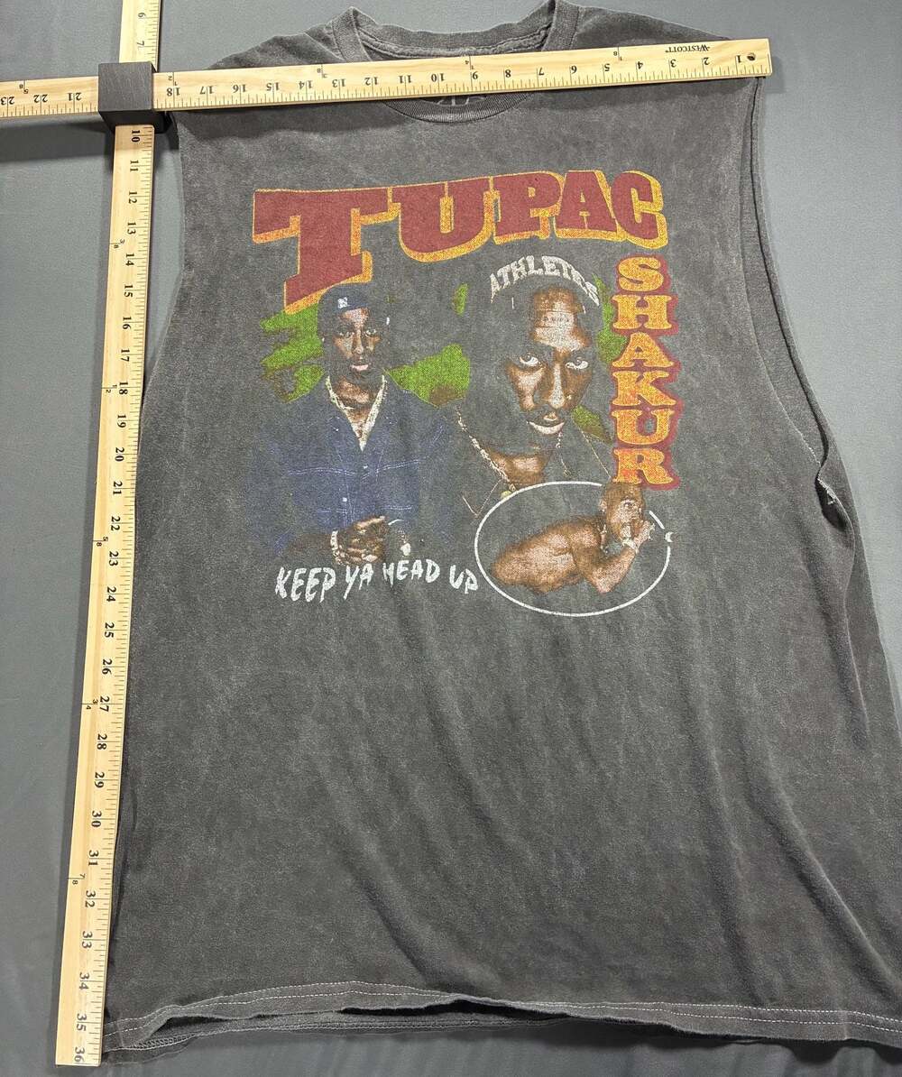 2Pac Keep Ya Head Up Acid Wash Muscle Tank Top